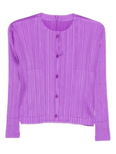 Issey Miyake Button-fastening Cardigan In Purple