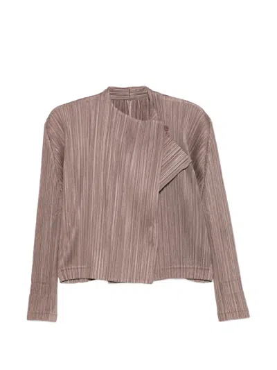Issey Miyake Button-up Plissé Jacket In Multi