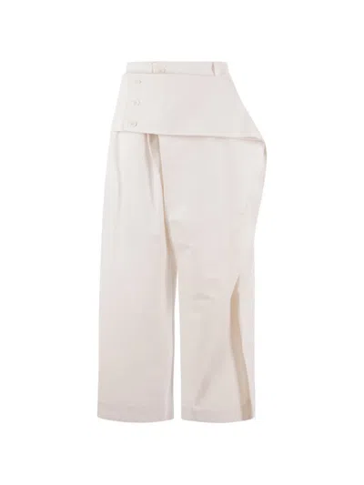 Issey Miyake Button-detail Layered Trousers In Animal Print