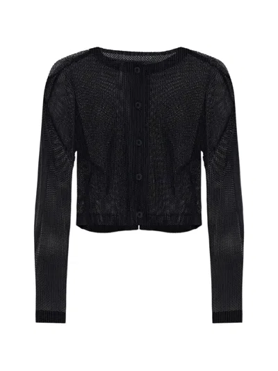 Issey Miyake Buttoned Cardigan In Black