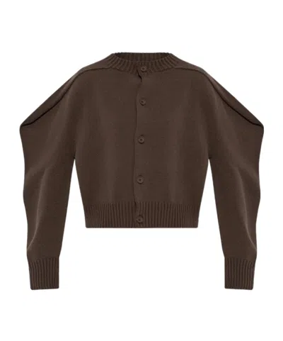 Issey Miyake Button-up Knitted Cardigan In Brown