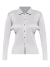 Issey Miyake Buttoned Plissé Shirt In Silver