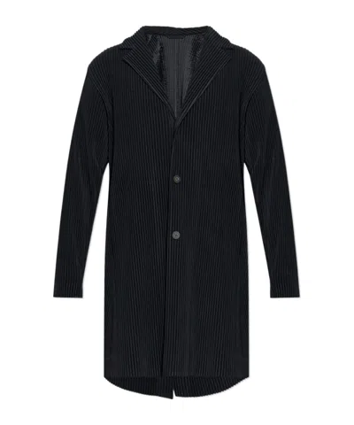 Issey Miyake Button-fastening Coat In Black