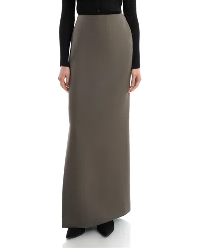 Issey Miyake Calligraph Gathered Maxi Skirt In Gray