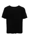 Issey Miyake Textured Pleated T-shirt With Classic Crewneck In Black