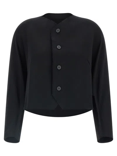 Issey Miyake Campagne Cardigan In Black