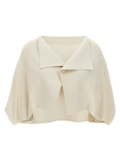 Issey Miyake Campagne Cardigan In White
