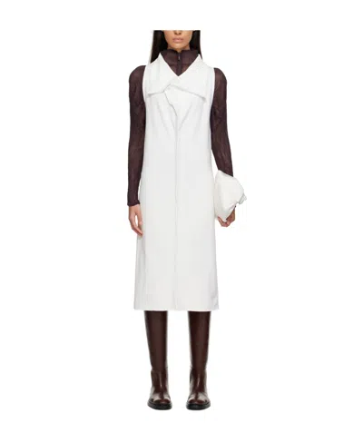Issey Miyake Campagne Elastic Knitted Dress In White