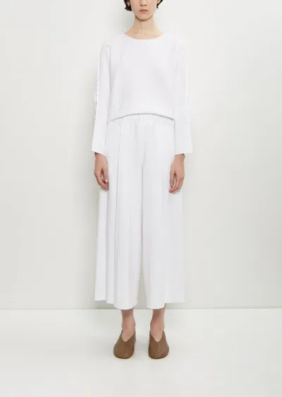 Issey Miyake Campagne Stretch Cotton Pants In White