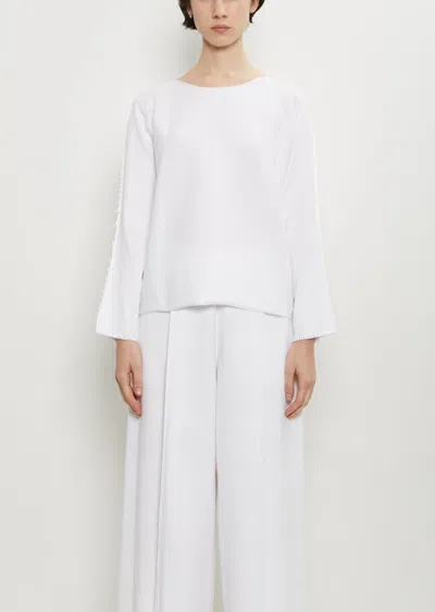 Issey Miyake Campagne Stretch Cotton Top In White