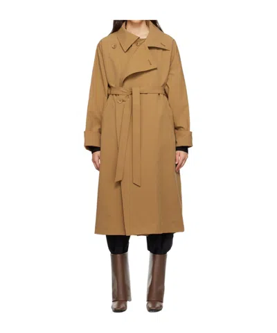 Issey Miyake Canopy Belted Trench Coat In Brown