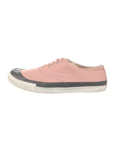 Pre-owned Issey Miyake Canvas Colorblock Pattern Sneakers In Pink