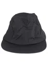Issey Miyake Structured Cap With Pleated Details And Adjustable Strap In Black