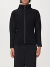 Issey Miyake Arc Pleated Funnel-neck Relaxed-fit Woven Jacket In Schwarz