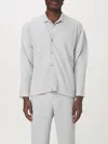 Issey Miyake Ribbed Texture V-neck Cardigan Pockets In Grau