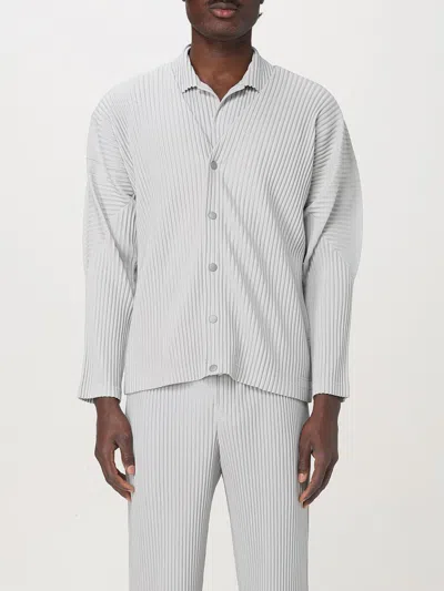 ISSEY MIYAKE CARDIGAN HOMME PLISSE' ISSEY MIYAKE MEN COLOR GREY,G64384020