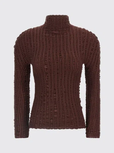ISSEY MIYAKE SWEATER ISSEY MIYAKE WOMAN COLOR BROWN,H66589032