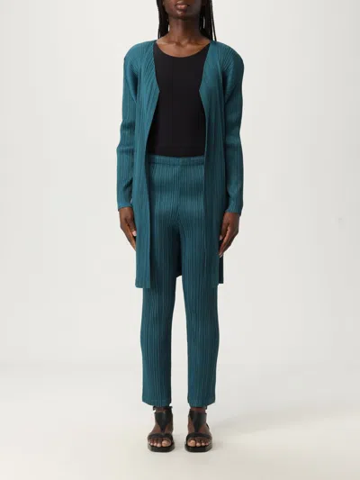 Issey Miyake Strickjacke Pleats Please  Damen Farbe Petroleum Blue In Green