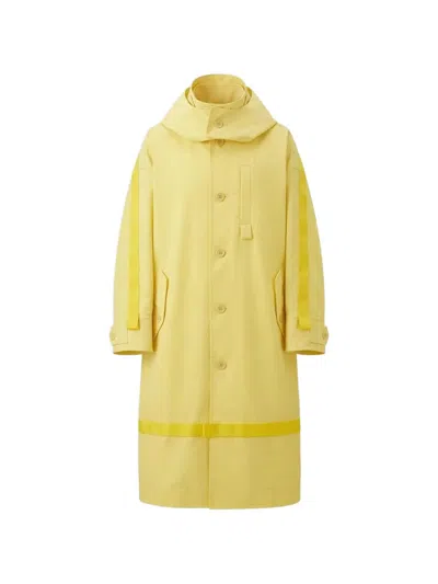 Issey Miyake Carrier Carried Hooded Logo-print Coat In Black