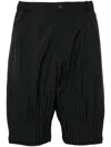Issey Miyake Cascade Plissé-details Shorts In Black