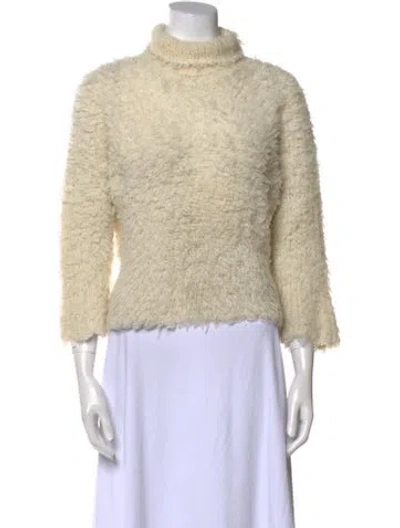 Pre-owned Issey Miyake Cashmere Turtleneck Sweater In Neutral