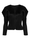 Issey Miyake Technical-pleated Cardigan In Black