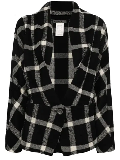 Pre-owned Issey Miyake Check-pattern Jacket In Black