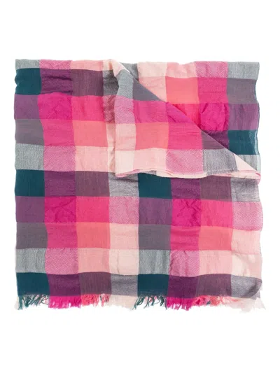 Issey Miyake Check Scarf In Pink
