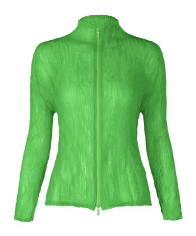 Issey Miyake Chiffon Twist 1 Cardigan In Green