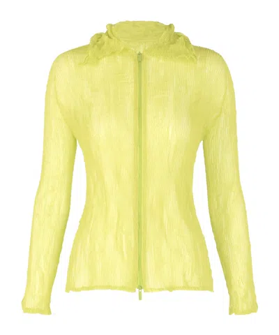 Issey Miyake Chiffon Twist 1 Cardigan In Yellow