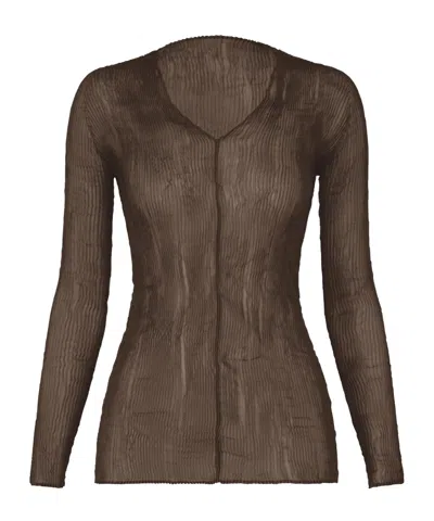 Issey Miyake Chiffon Twist 1 Top In Black