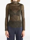Issey Miyake Chiffon Twist 1 Pleated High-neck Sheer Top In Gray