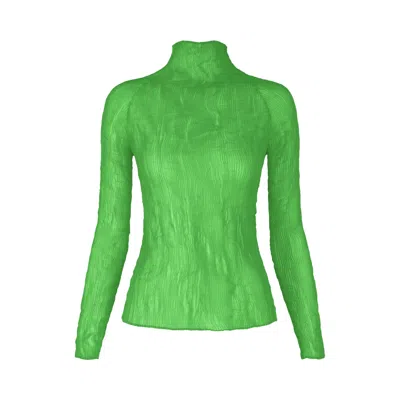 Pre-owned Issey Miyake Chiffon Twist 1 Shirt 'green' | Women's Size 2