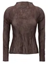Issey Miyake Brown Chiffon Twist 1 Sweater