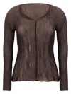 Issey Miyake Brown Chiffon Twist 1 Sweater