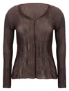Issey Miyake Brown Chiffon Twist 1 Sweater