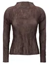 Issey Miyake Brown Chiffon Twist 1 Sweater