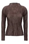 Issey Miyake Brown Chiffon Twist 1 Sweater