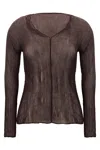 Issey Miyake Brown Chiffon Twist 1 Sweater