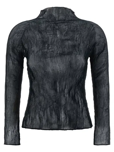 Issey Miyake Chiffon Twist 1 Sweater In Black
