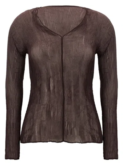 Issey Miyake Chiffon Twist 1 Sweaters And Cardigans Brown