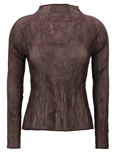 Issey Miyake Chiffon Twist 1 Sweaters And Cardigans Brown