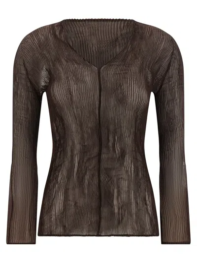 Issey Miyake Chiffon Twist 1 Top In Brown