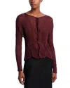 Issey Miyake Chiffon Twist 2 Top In Burgundy