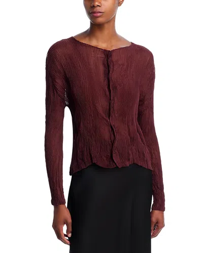 Issey Miyake Chiffon Twist 2 Top In Burgundy
