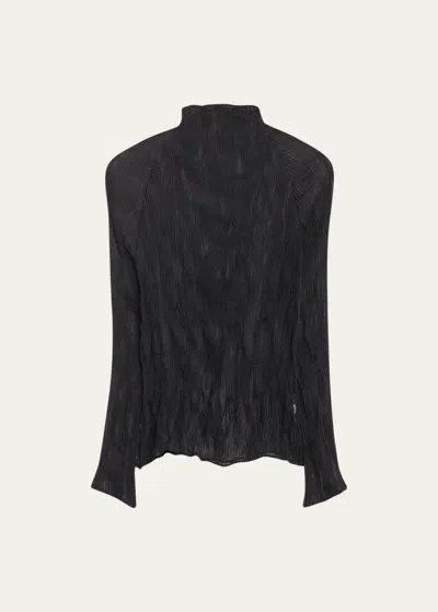 Issey Miyake Chiffon Twist-38 Sheer Top In Black