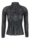 Issey Miyake Black Chiffon Twist-56 Sweater In Black