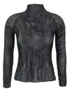 Issey Miyake Black Chiffon Twist-56 Sweater