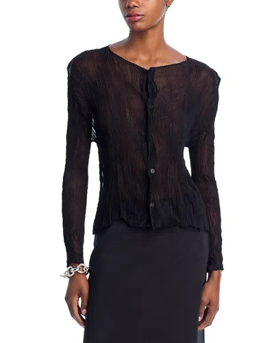 Issey Miyake Chiffon Twist Blouse In Black