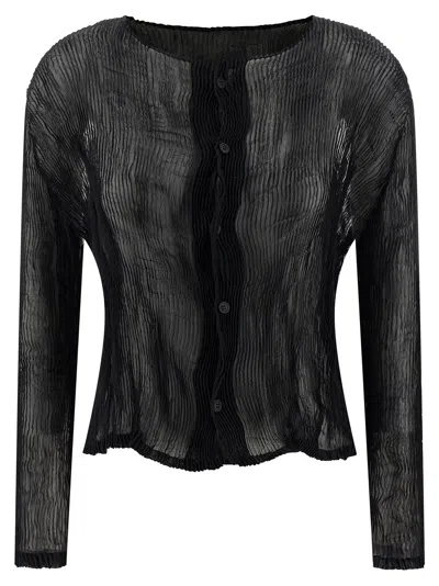 ISSEY MIYAKE CHIFFON TWIST CARDIGAN
